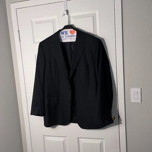 Kiton Navy Blue Wool Striped Sport Coat 48R